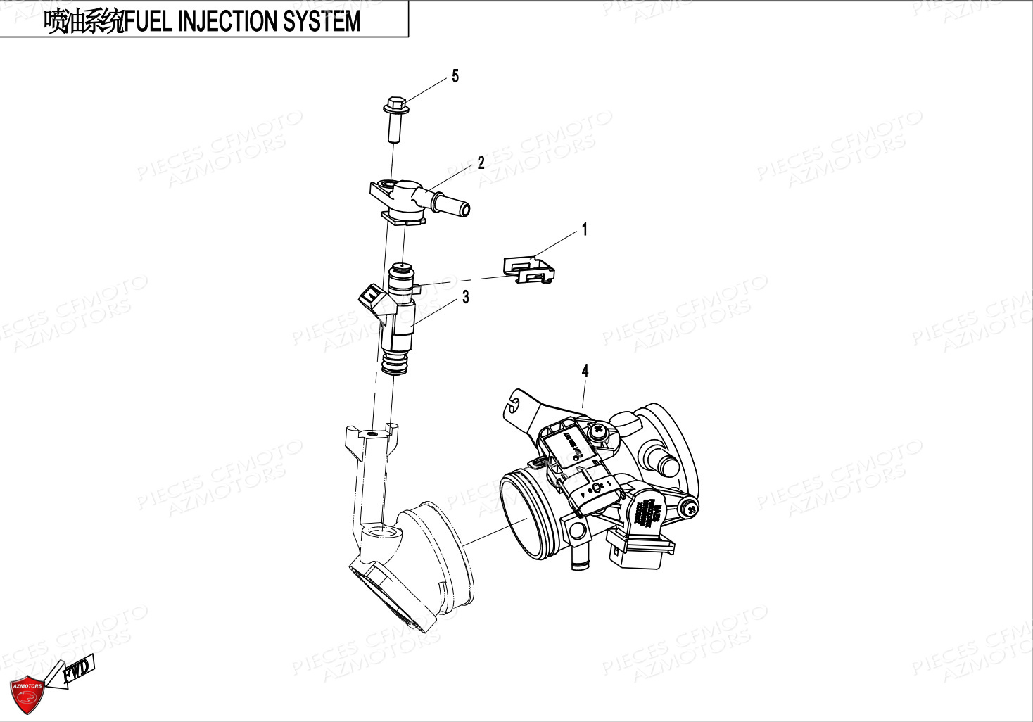 Systeme D Injection CFMOTO Pièces Origine CFMOTO CFORCE 625 L7e EPS (2020)