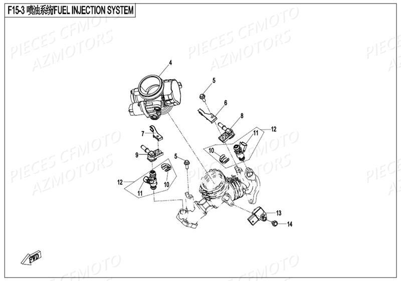 Injection Carburation CFMOTO Pièces Origine CFMOTO CFORCE 820 LE L7e Black Edition (2017)