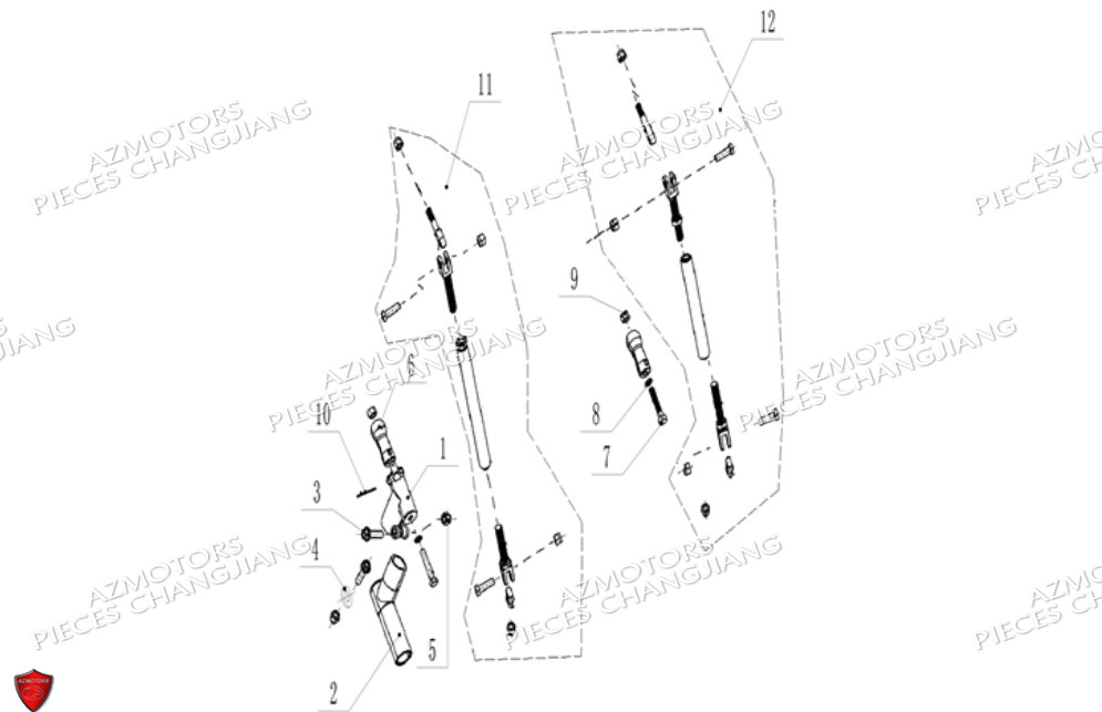 Barre Accouplement Siberian CHANGJIANG Pieces SIDE-CAR CHANGJIANG 750 SIBERIAN EXPRESS EURO 5