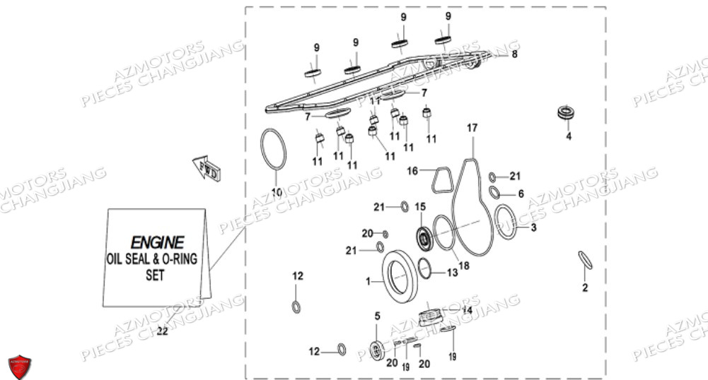 Joints Moteur 2 Siberian CHANGJIANG Pieces SIDE-CAR CHANGJIANG 750 SIBERIAN EXPRESS EURO 5