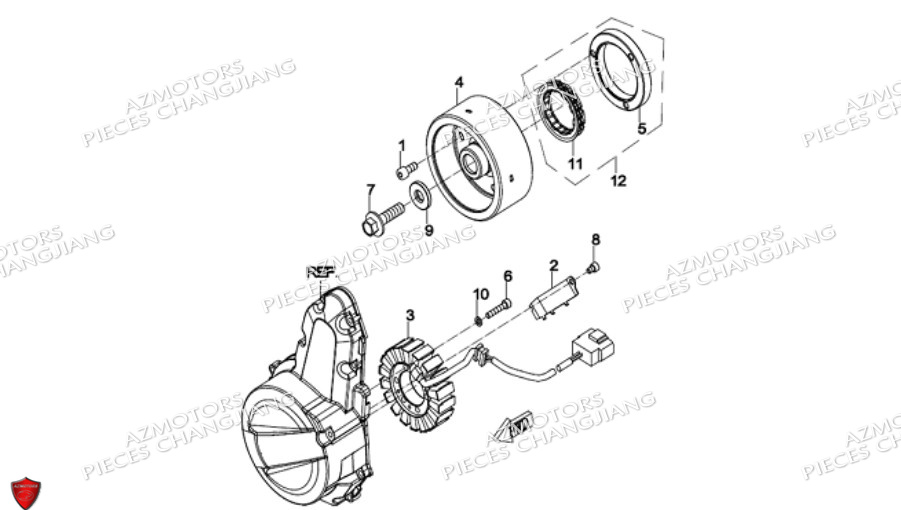 Stator Siberian CHANGJIANG Pieces SIDE-CAR CHANGJIANG 750 SIBERIAN EXPRESS EURO 5