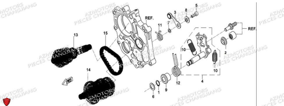 Transmission Siberian CHANGJIANG Pieces SIDE-CAR CHANGJIANG 750 SIBERIAN EXPRESS EURO 5