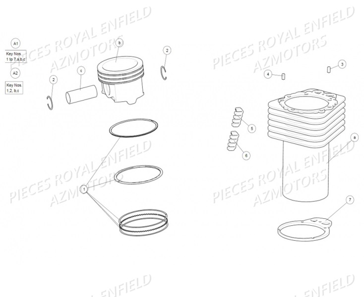 Cylindre Piston ROYAL ENFIELD Pieces ROYAL ENFIELD CLASSIC 500 (E4) GUN_GREY (2017-2019)