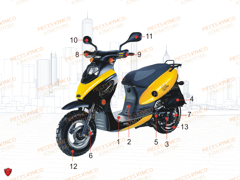 Consommable KYMCO Pieces COBRA 50 2T (SF10AF/SF10AG)