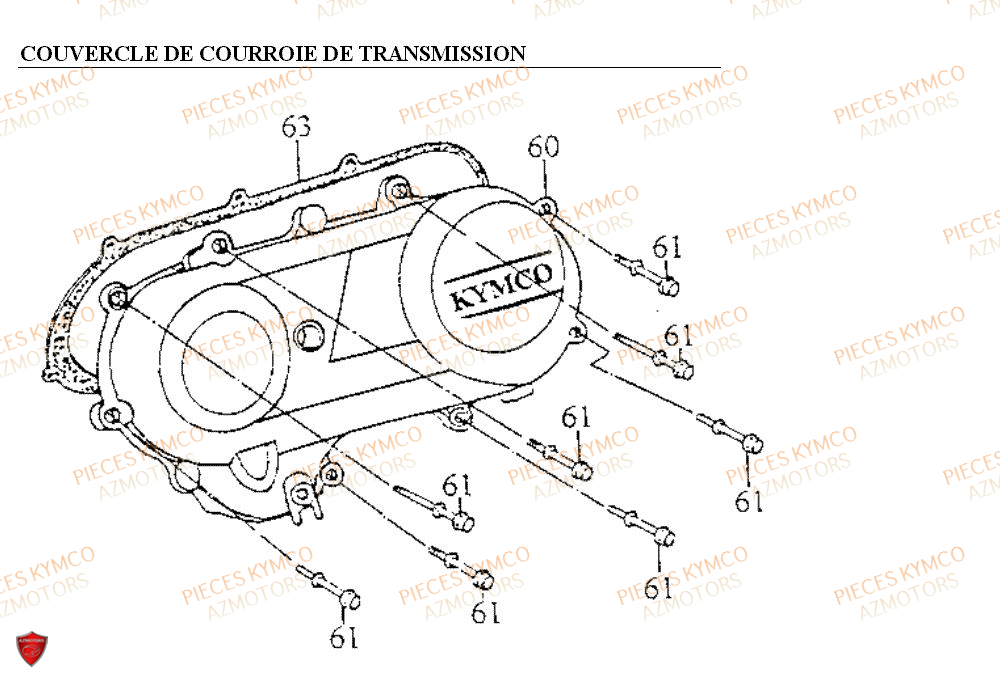 Couvercle De Transmission KYMCO Pieces COBRA 50 2T (SF10AF/SF10AG)