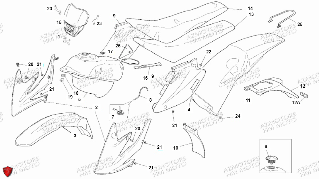 Carenages VENT PIECES HM 50 CRE SIX COMPETITION (2013-14)