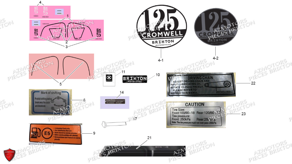 AUTOCOLLANTS BRIXTON CROMWELL 125 BX ABS E4