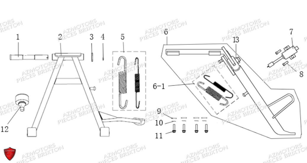 Bequille Centrale Bequille Laterale BRIXTON Pièces Brixton Cromwell 125 BX ABS Euro4