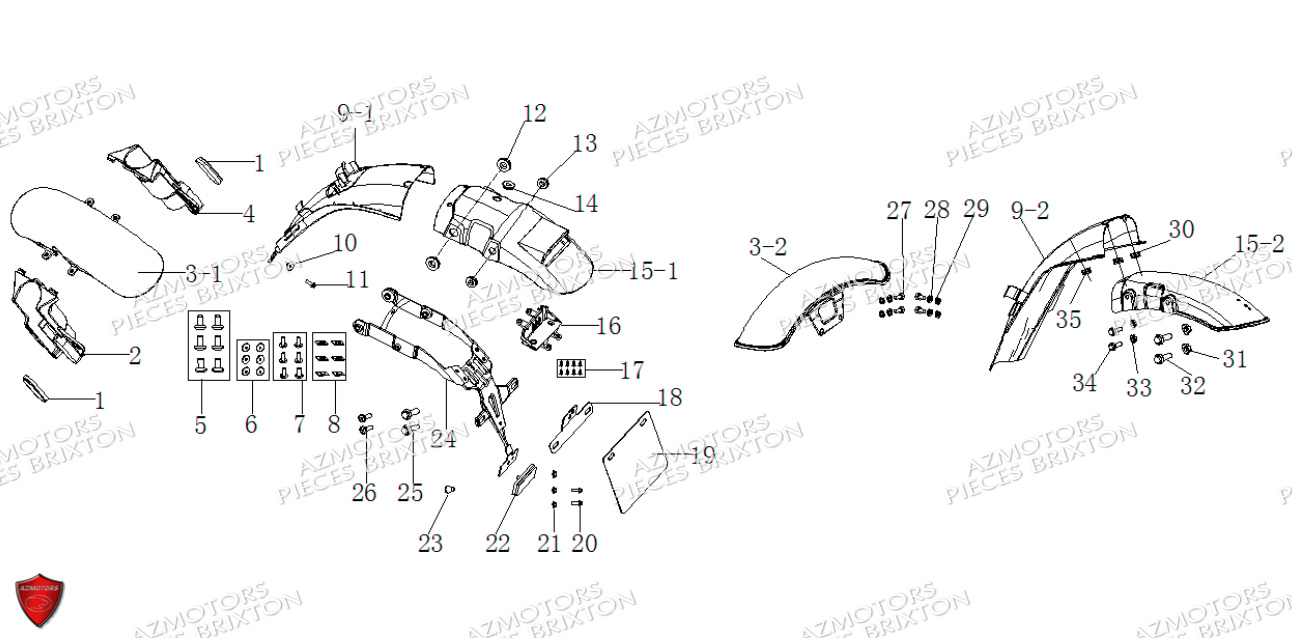 GARDE BOUE AVANT ARRIERE BRIXTON CROMWELL 250 SAXBY E4