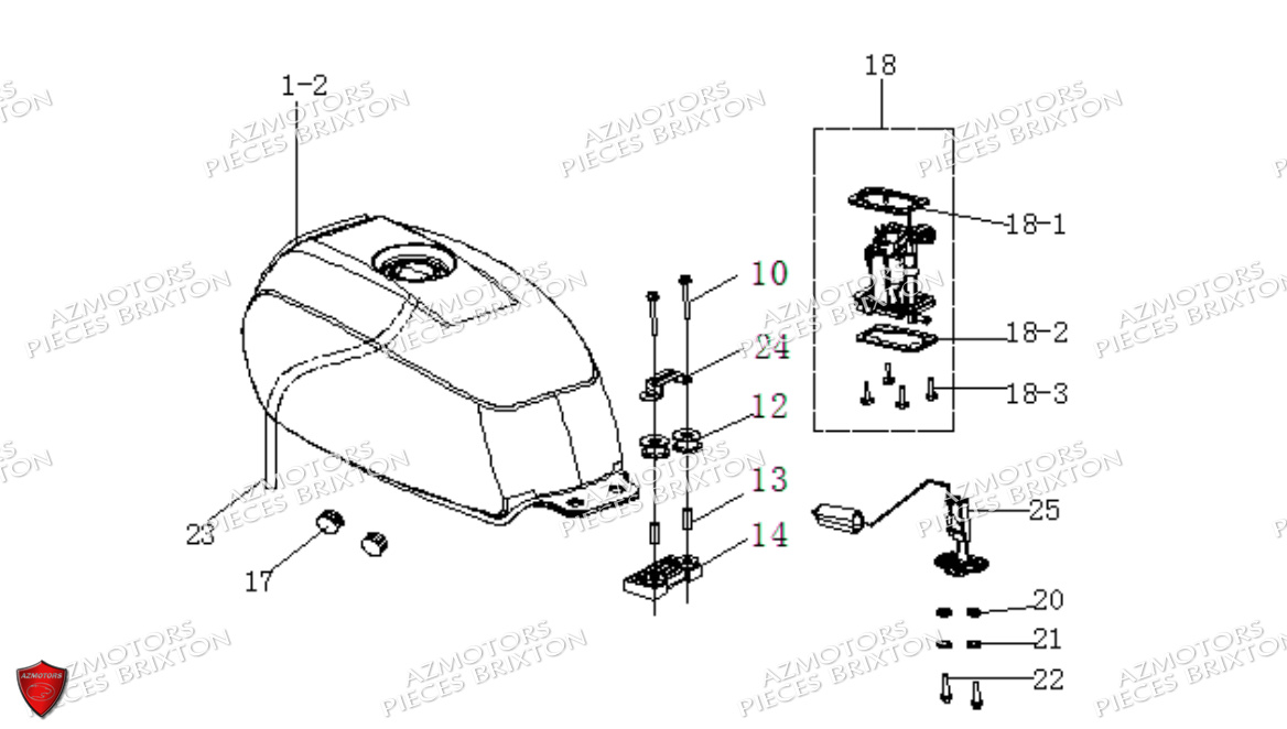 Reservoir A Carburant BRIXTON Pièces Brixton Cromwell 250 Saxby Euro4