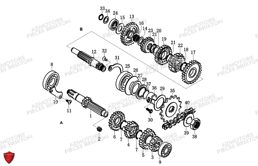 Systeme Transmission BRIXTON Pièces Brixton Cromwell 250 Saxby Euro4