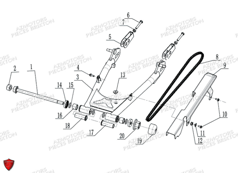 Bras Oscillant BRIXTON Pièces Brixton Cromwell 250 Saxby Euro5