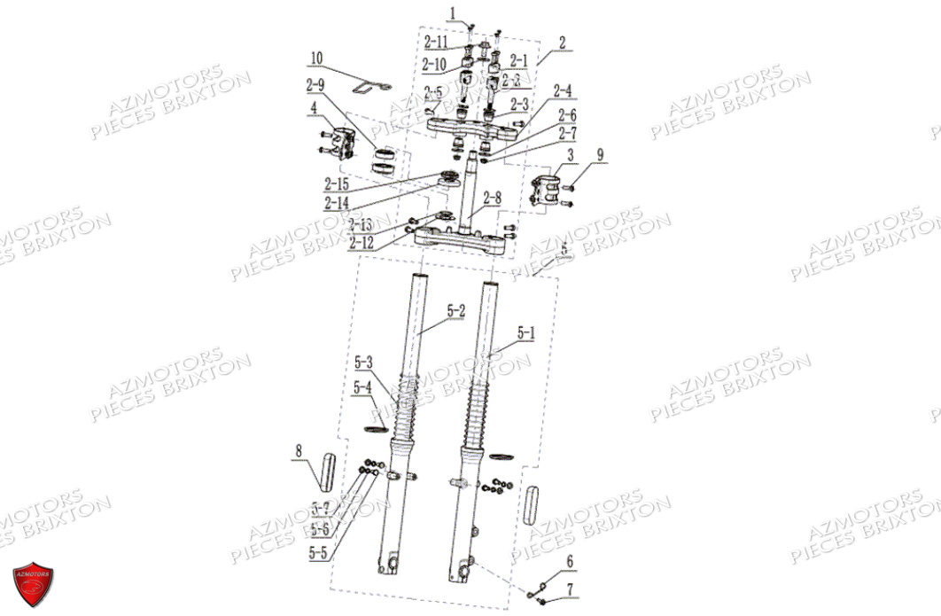 Fourche BRIXTON Pièces Brixton Cromwell 250 Saxby Euro5