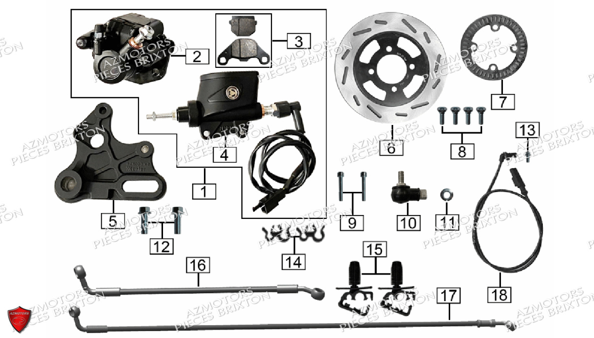 FREINAGE ARRIERE BRIXTON CROSSFIRE 125 LC ABS