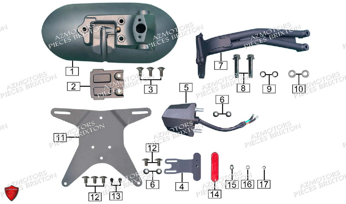 GARDE BOUE ARRIERE BRIXTON CROSSFIRE 125 LC ABS