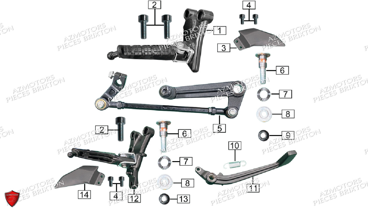 REPOSE PIEDS BRIXTON CROSSFIRE 125 LC ABS