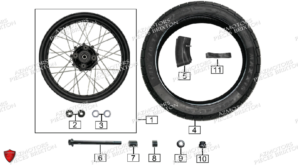 ROUE ARRIERE BRIXTON CROSSFIRE 125 LC ABS