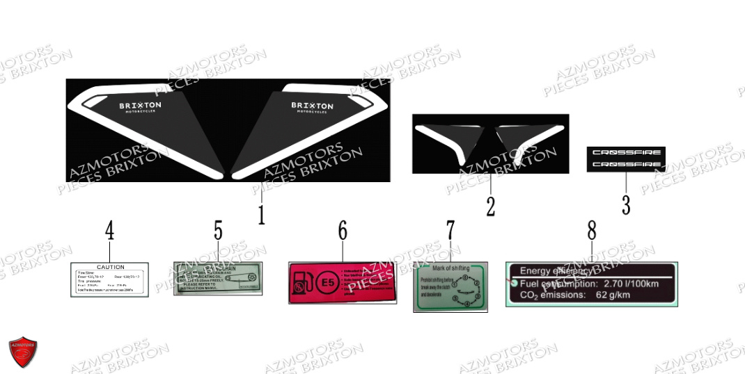 AUTOCOLLANTS BRIXTON CROSSFIRE 125 XS E4