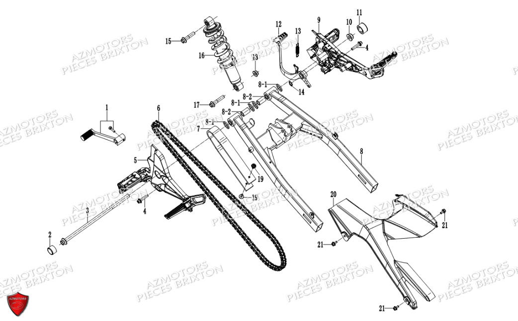 BRAS OSCILLANT BRIXTON CROSSFIRE 125 XS E4