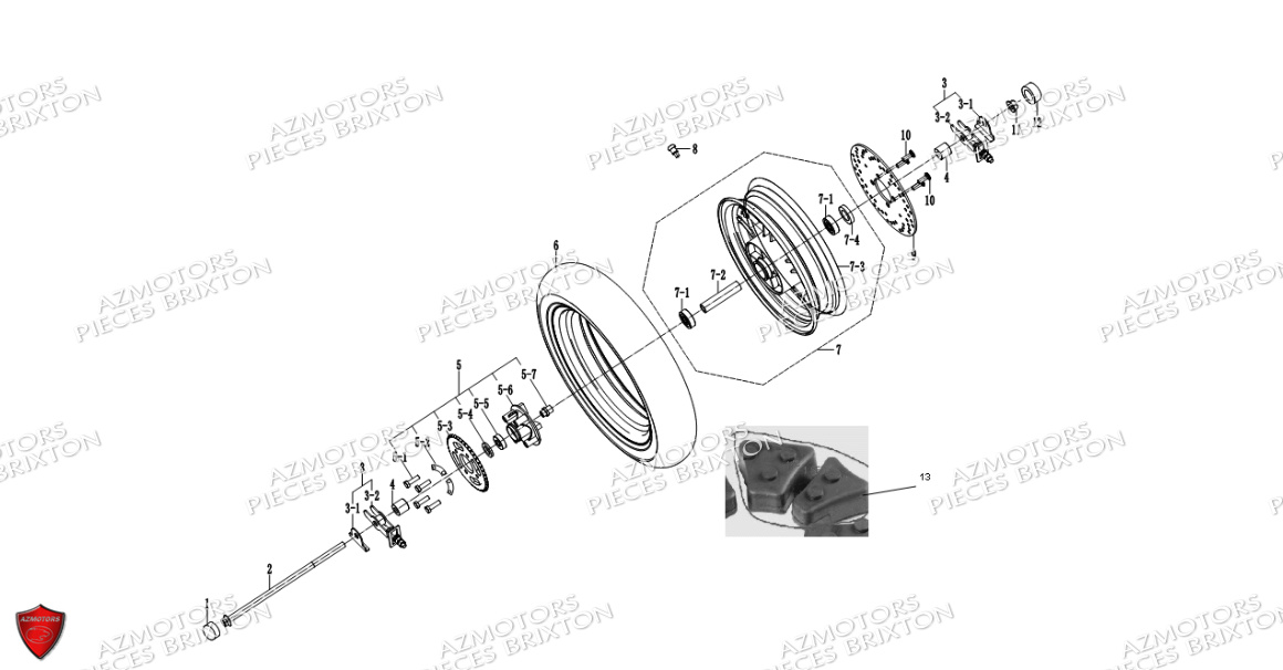 Roue Arriere BRIXTON Pièces Brixton Crossfire 125 XS Euro4