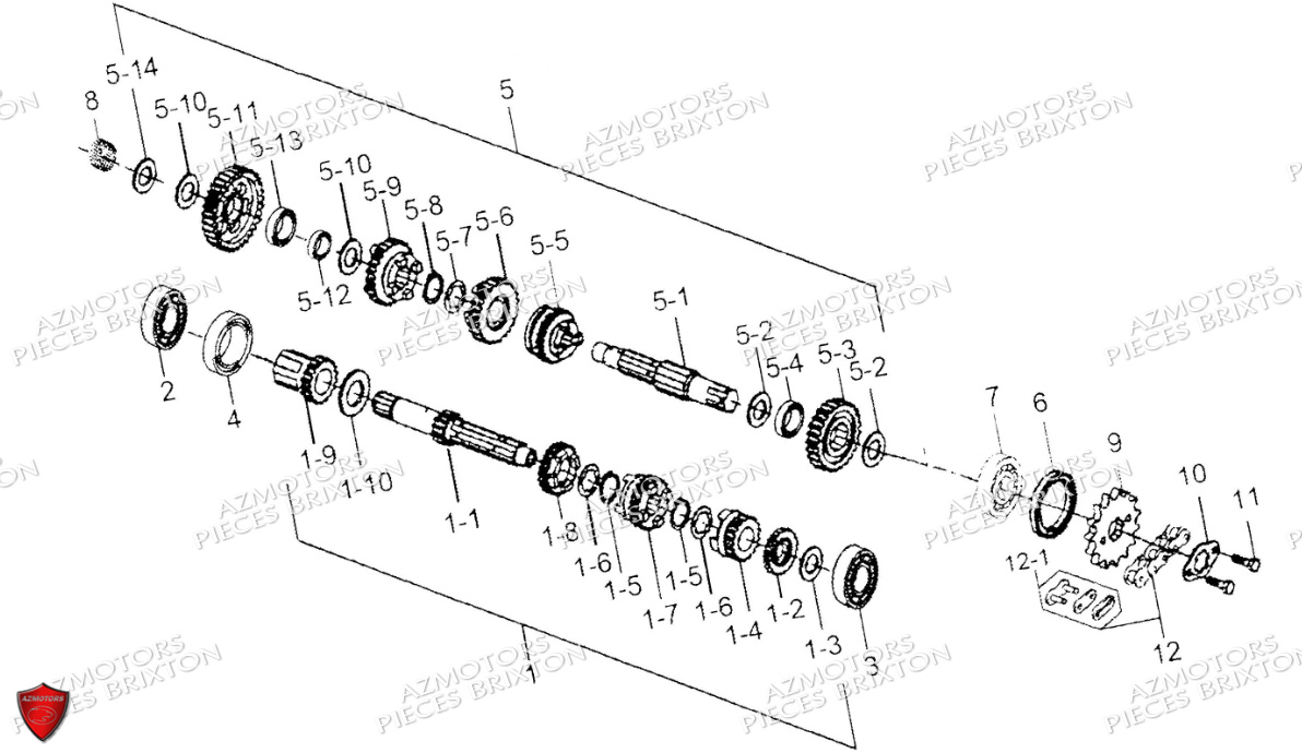 Transmission Pignon Sortie Boite BRIXTON Pièces Brixton Crossfire 125 XS Euro4