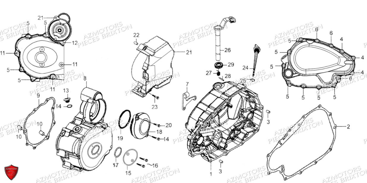 COUVERCLE CARTER MOTEUR BRIXTON CROSSFIRE 125 XS E5