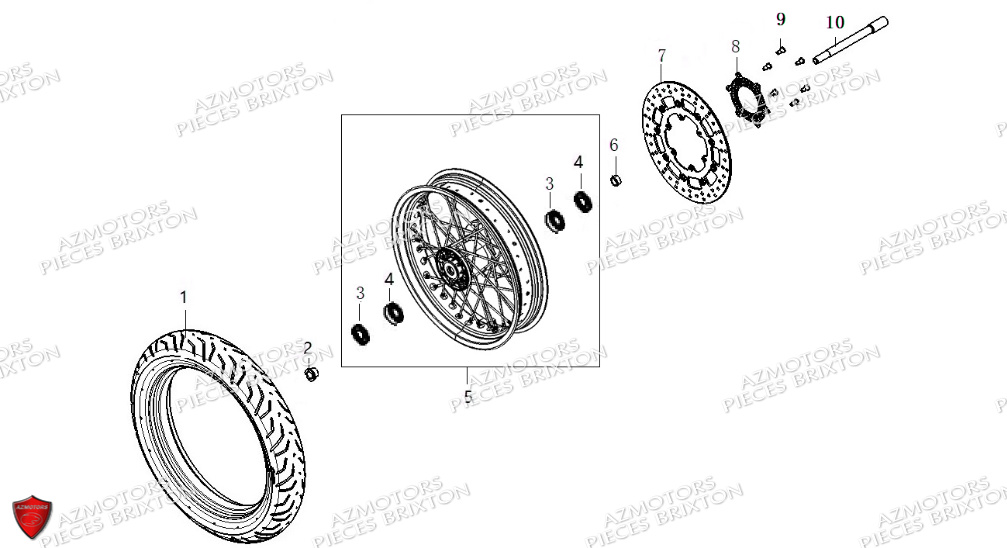 Roue Avant BRIXTON Pièces Brixton Crossfire 500 Euro4