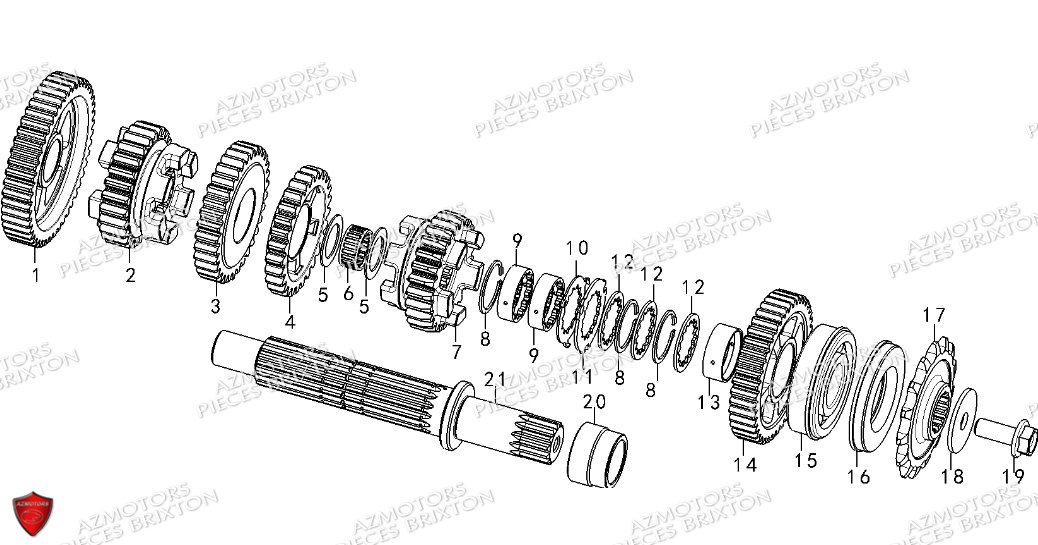 Systeme De Transmission Pignon Sdb BRIXTON Pièces Brixton Crossfire 500 Euro4