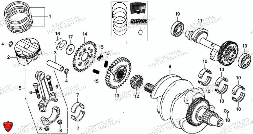 Vilebrequin Piston BRIXTON Pièces Brixton Crossfire 500 Euro4