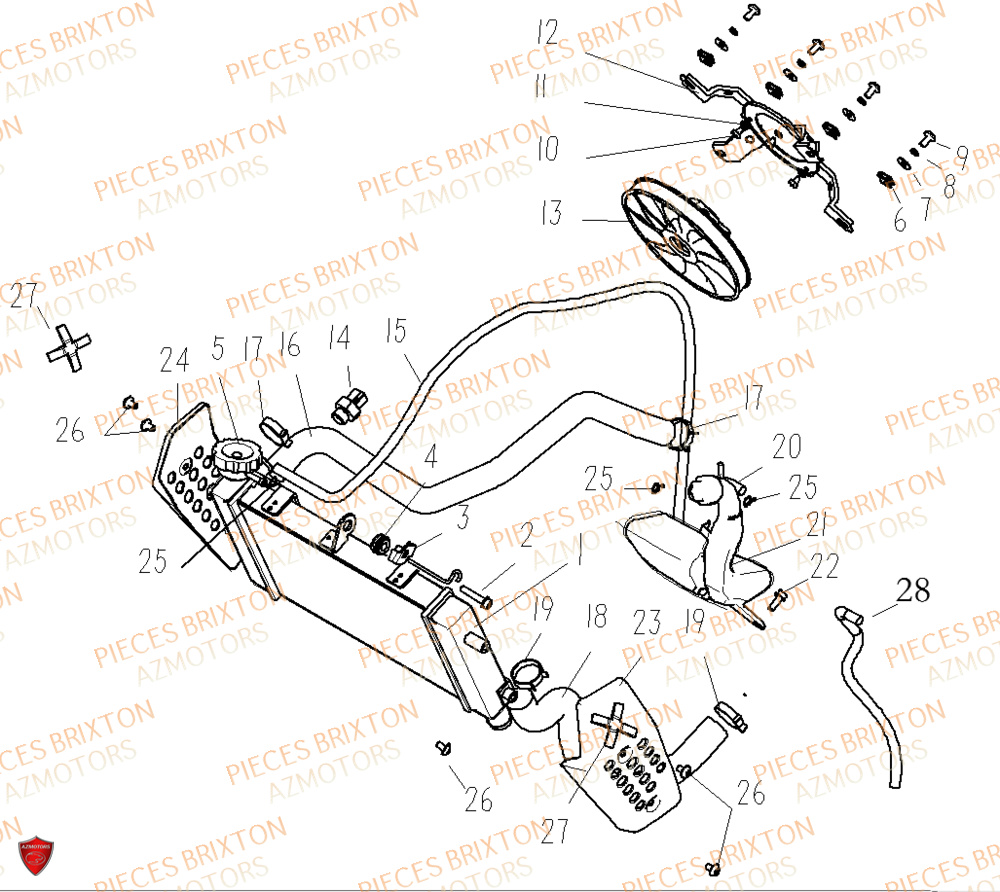 CIRCUIT DE REFROIDISSEMENT BRIXTON CROSSFIRE 500 EU5