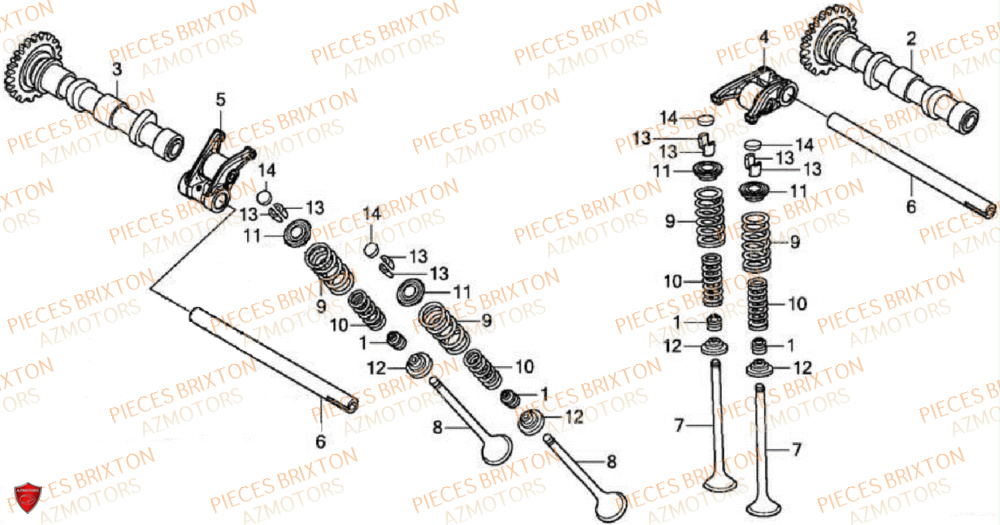 COMMANDE DES SOUPAPES BRIXTON CROSSFIRE 500 EU5