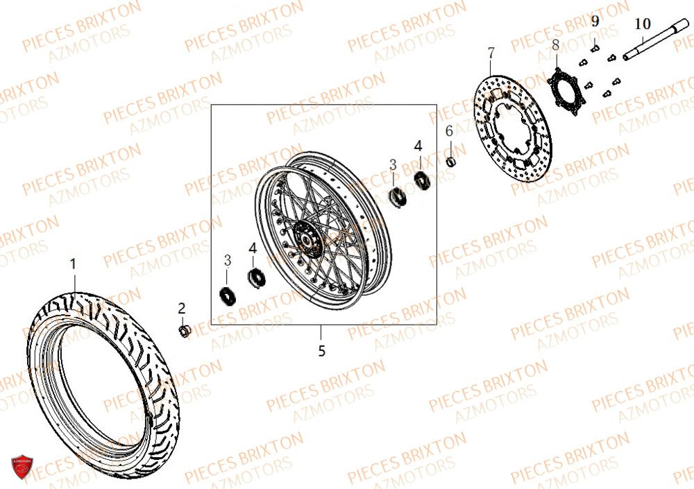 Roue Avant BRIXTON Pièces Brixton Crossfire 500 Euro5