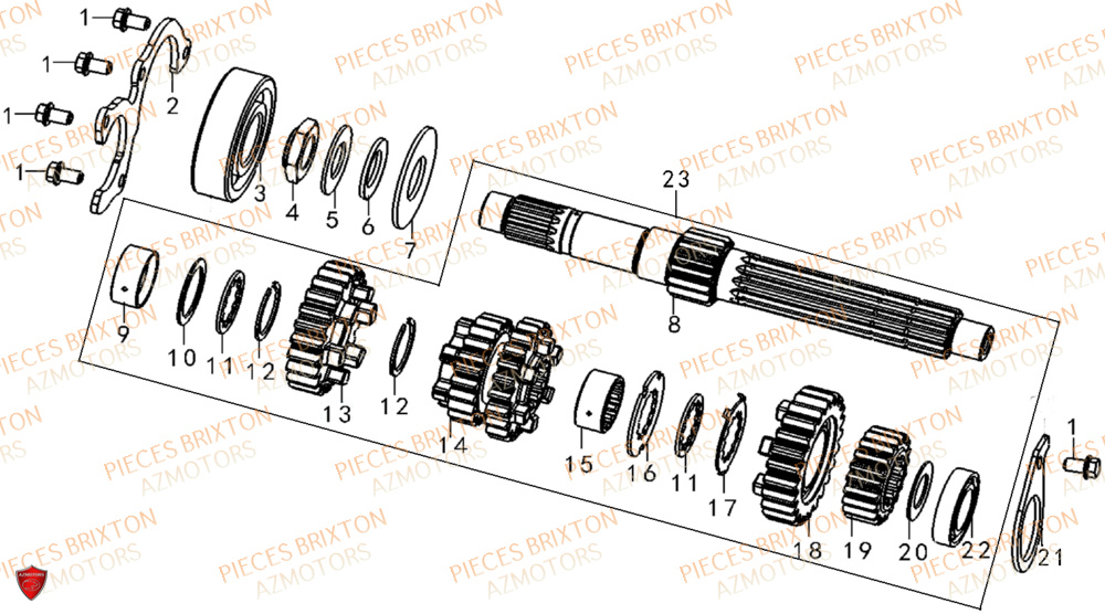 SYSTEME DE TRANSMISSION COMPLET 2 BRIXTON CROSSFIRE 500 EU5