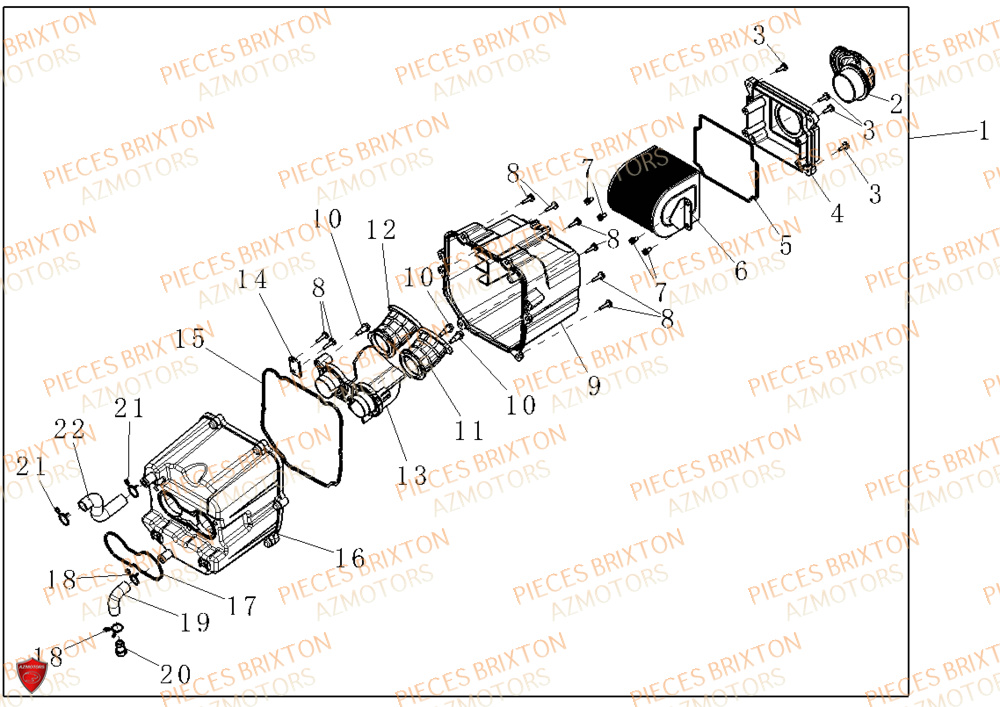 Boitier De Filtre A Air BRIXTON Pièces Brixton Crossfire 500 XC Euro5