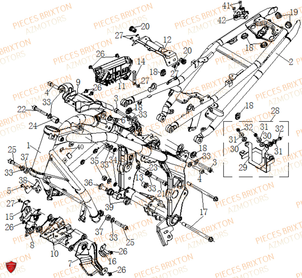 Cadre BRIXTON Pièces Brixton Crossfire 500 XC Euro5