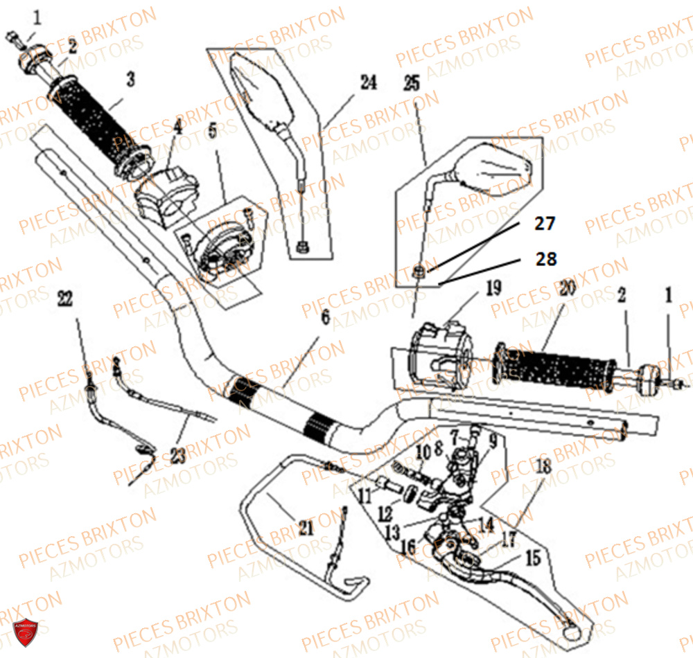 Guidon BRIXTON Pièces Brixton Crossfire 500 XC Euro5