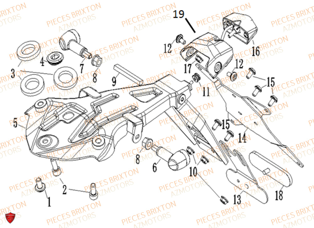 PORTE PLAQUE IMMATRICULATION BRIXTON CROSSFIRE 500 XC EU5