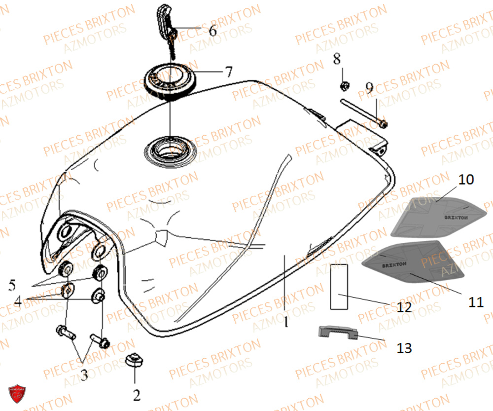 Reservoir A Essence BRIXTON Pièces Brixton Crossfire 500 XC Euro5