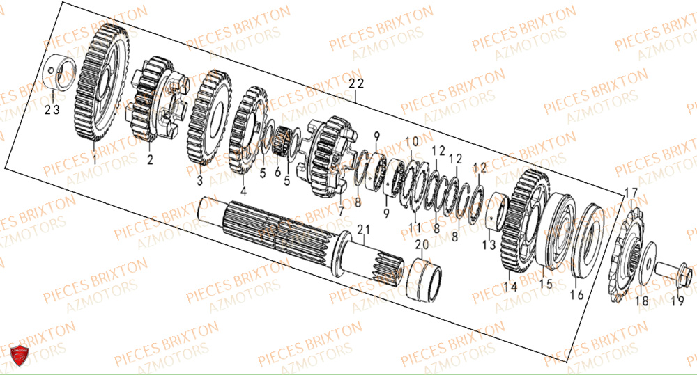 Systeme Transmission Complet 1 BRIXTON Pièces Brixton Crossfire 500 XC Euro5