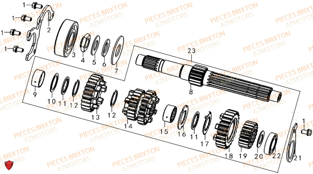 Systeme Transmission Complet 2 BRIXTON Pièces Brixton Crossfire 500 XC Euro5