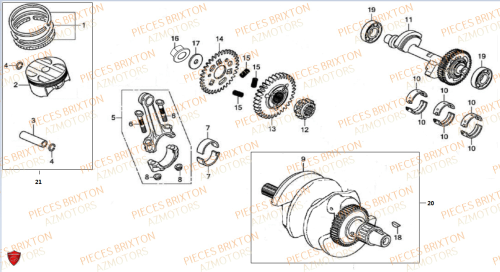 VILEBREQUIN PISTON EQUILIBREUR BRIXTON CROSSFIRE 500 XC EU5