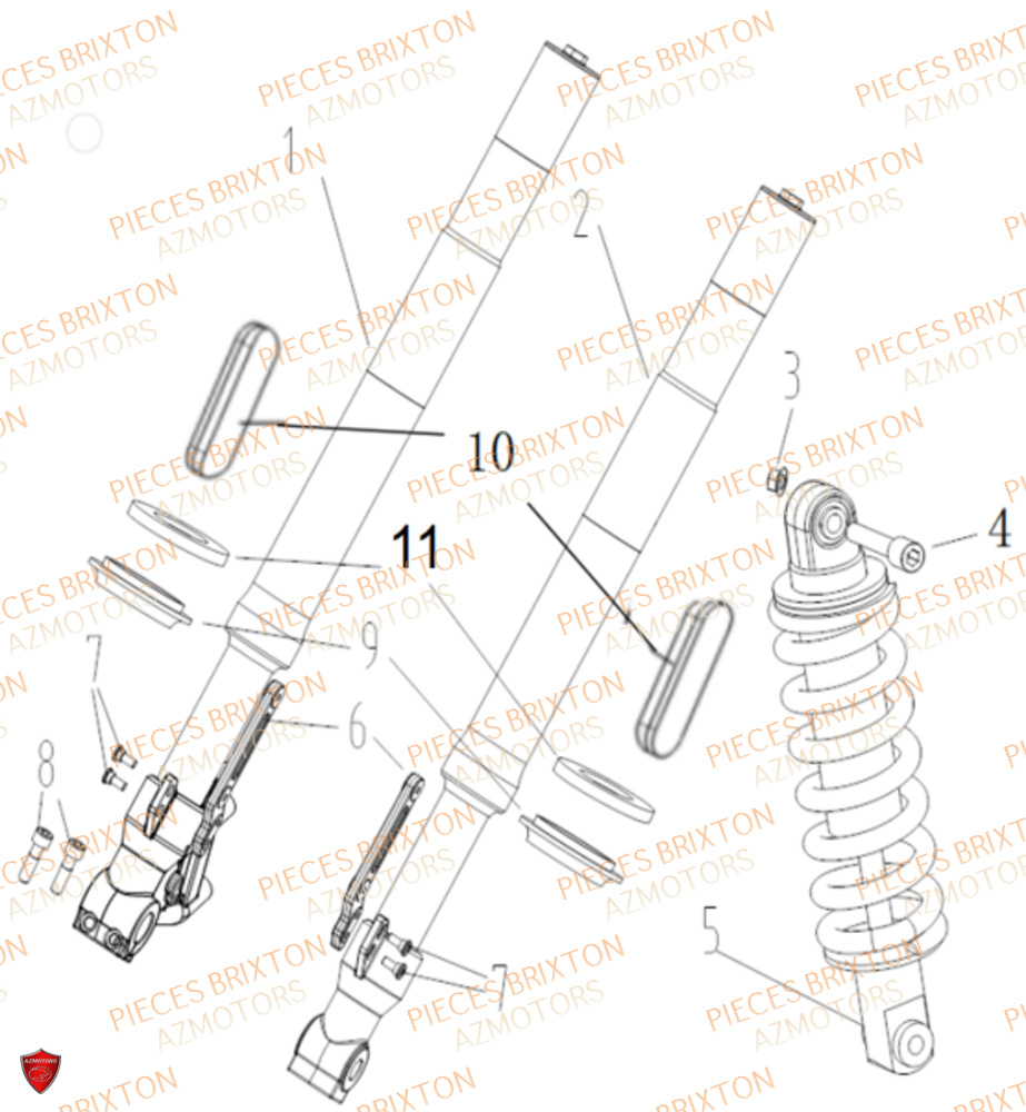 Amortisseur BRIXTON Pièces Brixton Crossfire 500 X Euro4