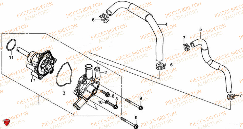 Pompe A Eau BRIXTON Pièces Brixton Crossfire 500 X Euro4