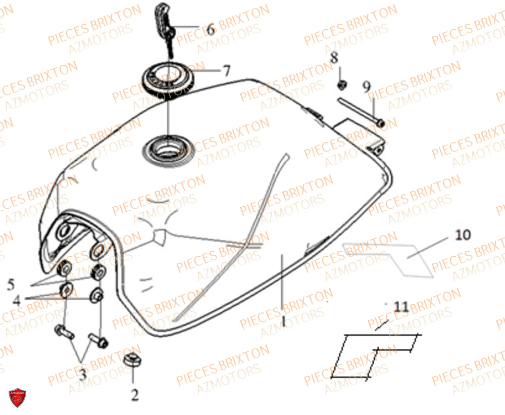 Reservoir A Essence BRIXTON Pièces Brixton Crossfire 500 X Euro4