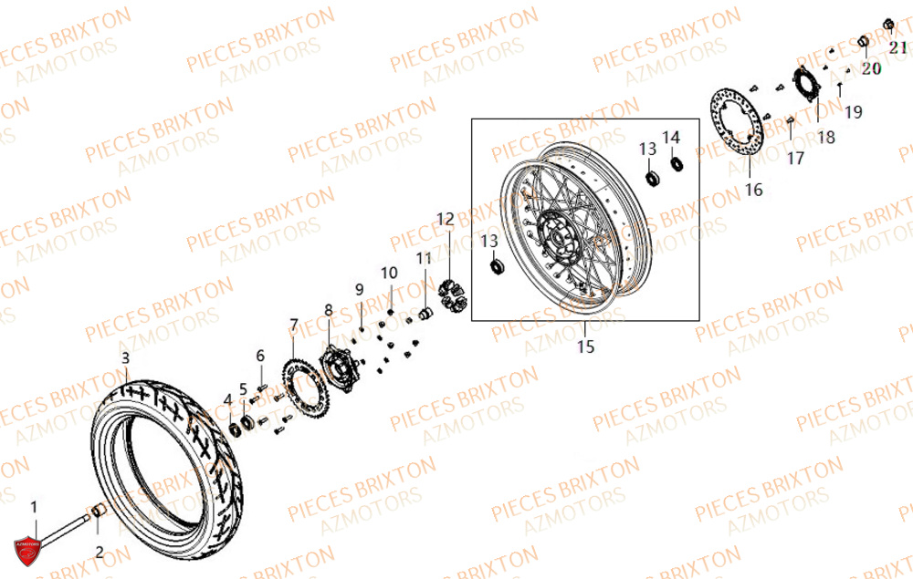 ROUE ARRIERE BRIXTON CROSSFIRE 500 X EU4