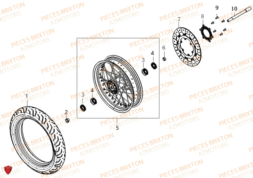 Roue Avant BRIXTON Pièces Brixton Crossfire 500 X Euro4