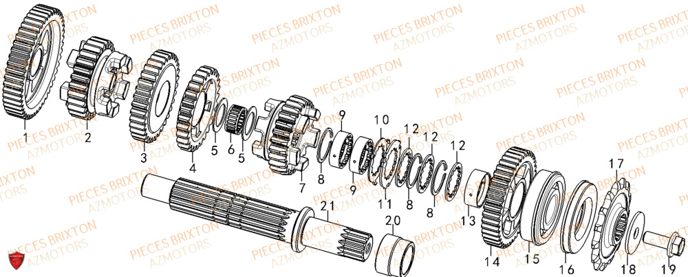 Systeme Transmission Complet 1 BRIXTON Pièces Brixton Crossfire 500 X Euro4