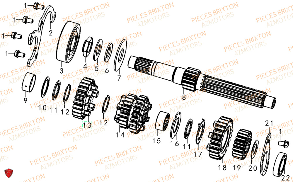 Systeme Transmission Complet 2 BRIXTON Pièces Brixton Crossfire 500 X Euro4