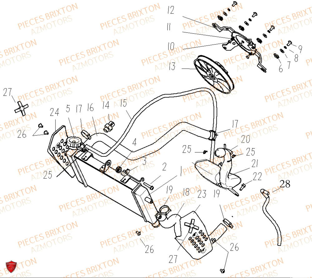 CIRCUIT DE REFROIDISSEMENT BRIXTON CROSSFIRE 500 X EU5