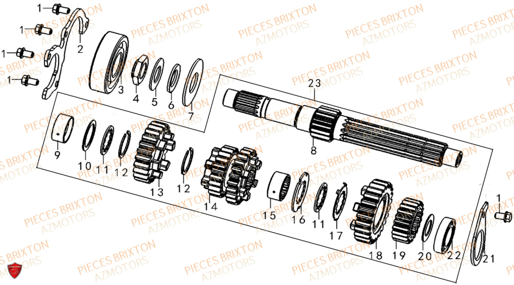 SYSTEME DE TRANSMISSION COMPLET 2 BRIXTON CROSSFIRE 500 X EU5